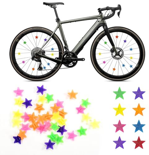 36 Stück Speichenreflektoren Fahrrad Kinder, Reflektoren Fahrrad, Fahrrad ZubehöR Kinder, sternförmigen Designs, Katzenaugen Fahrrad Kinder, Geeignet FüR die Meisten Fahrradtypen (Sternendekoration)
