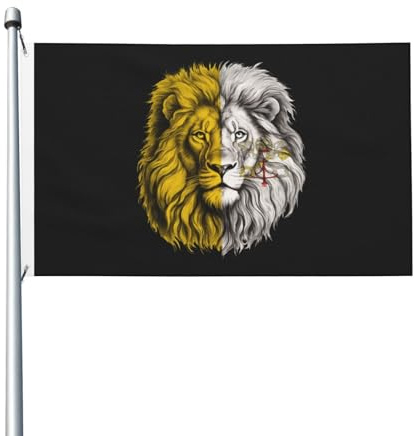 Garten Flaggen Vatikan Der Vatikanische Löwe Personality Flag Dekoration Fahne Durable Feiertage Flags Für Outdoor Parade Fête 90X152CM