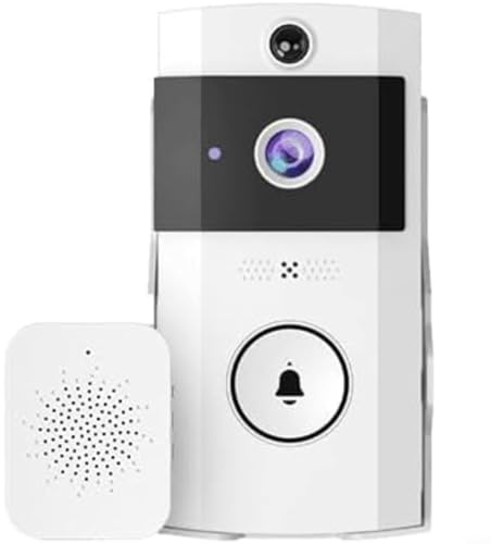 EffiFish Videocitofono wireless HD, con conversazione bidirezionale, rilevamento del movimento, visione notturna, controllo app e durata prolungata della batteria, per campanello Tapo, bianco