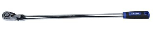 US PRO Tools 1/2 Drive Extra Long 600mm 72T Flexible Head Ratchet TPR Grip 4241