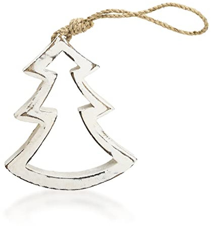 Fair Trade Weihnachtsschmuck Tannenbaum Fensterdeko aus Holz Deko-Anhänger (15cm)