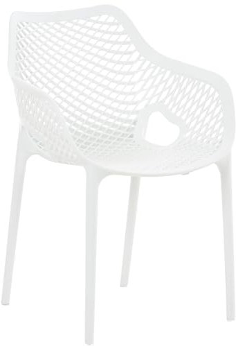 CLP Stuhl Air XL I Stapelbarer Terrassenstuhl I Komfort Und Design I Ideal Für Garten und Balkon I UV Beständig Und Wetterfest, Farbe:weiß