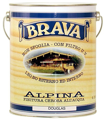 Brava ALD4 Alpina Finitura Cerosa per Legno all'Acqua, Douglas, 4000 ml