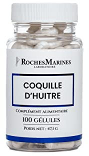 Roches Marines - Complément alimentaire Coquille d'huître - Apport en calcium naturel - Capital osseux - Confort osseux - 100 gélules - Développé en France