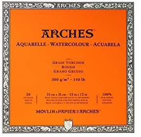 Arches Watercolor Block Grain Torchon 300Gr 31X31cm 20 Sheets