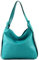 modamoda de T192 Damen Leder Rucksack Schultertasche 2in1 handmade in Italy, Farbe:Türkisblau