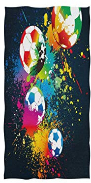 MNSRUU Handtuch/Handtuch, Fußball-Design, weich, 76 x 38 cm