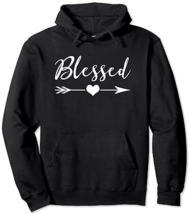 Gesegnet & Geliebt Religiöses Zeichen Gesegnet Pullover Hoodie