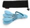 Wild Peak Contour Clip Plastic Spork - Lightweight & Strong All in one Spoon, Fork, Knife Cutlery Includes Carabiner Clip & Storage Bag ▲ (Sky Blue, 4 Pack)