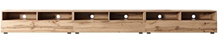 Selsey REDNAW - TV-Schrank/modernes TV-Board mit drei Schubladen, stehend/hängend, 300 cm breit (Wotan Eiche Matt ohne LED)