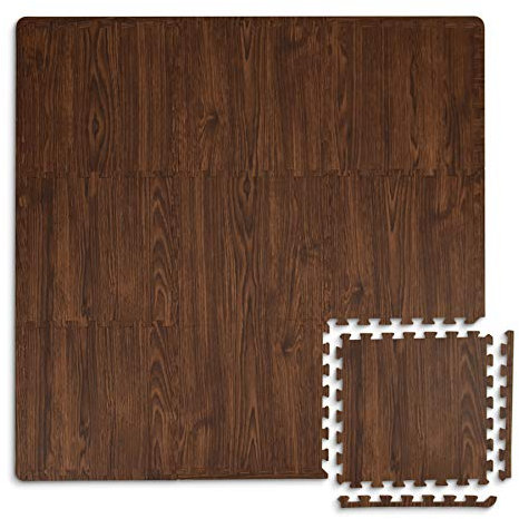 FloorPops FP3693 Interlocking Tiles, Brown, 12 L x 12 W x 0.4 Th