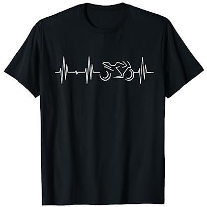 Moto Heartbeat Biker Line Frequency Motorcyclist T-Shirt