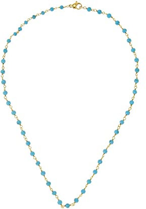 Gemshine Halskette Choker mit blauen Türkis Edelsteinen in 925 Silber hochwertig vergoldet. Nachhaltig - Fair Trade, Qualitätvoller Schmuck Made in Germany