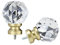 ILAISIHOME Dekorative Gardinenstangen-Endstücke, luxuriös, kristallklar, facettiert, rund, 2 Stück, kompatibel mit 2,5 cm oder 3,8 cm Durchmesser, eigenständiges Endstück, Gold