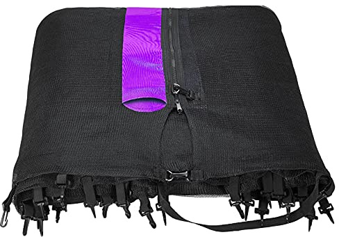 Andreas Dell Trampolin Sicherheitsnetz Ersatznetz (für Trampolingestell 366cm mit 8 Stangen, Schwarz/Lila)