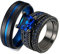 ANAZOZ 2 Stück Eheringe Paarpreis Edelstahl Vergoldet 6mm Breit Gebürstet Solitär Diamantring Blau Ringe für Partnerringe Set Freundschaftsringe Schwarz Set Frau:52 (16.6) & Mann:60 (19.1)