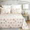 DaDalogy Bedding Bettlaken, 100% Baumwolle, Cottage Roses Blumenmuster, Baumwolle, Vintage-Stil, Shabby-Chic-Stil, rosa Blumenblüten, Mehrfarbig, Bettbezug mit 2 Kissenbezügen, Queen-Size-Größe,