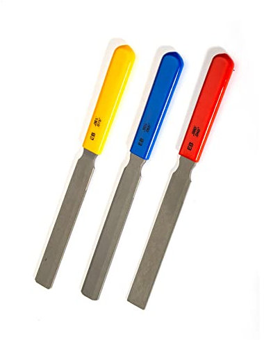 Cheerock Professional Bass Fret File Set, Double Edge Nut Slotting Files, Luthier Tools for P Bass Jazz Bass, Set of 3 Pieces