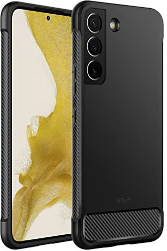 JETech Dünne Hülle Kompatibel mit Samsung Galaxy S22 5G 6,1, Dünne Handyhülle mit Stoßdämpfung und Kohlefaser Design (Schwarz)