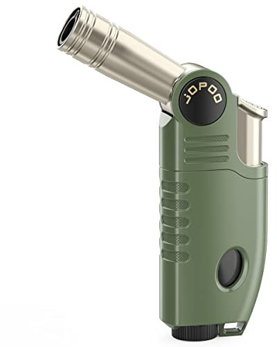 JOPOO Jetflame Feuerzeug Winddicht Gas Butan Nachfüllbar, BBQ Outdoor Camping Jet Feuerzeug Lang (Verkauf ohne Gas)