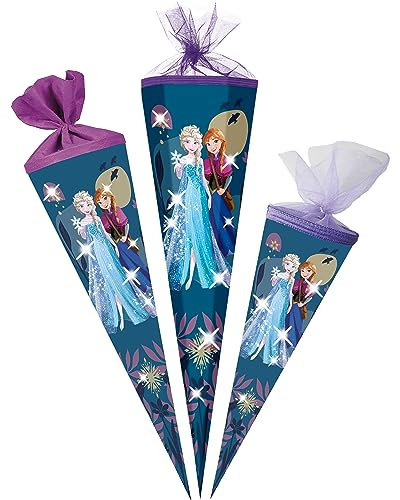 alles-meine.de GmbH Schultüte - - die Eiskönigin/Frozen 35-85 cm Größe wählbar Zubehör - komplette Füllung - Zuckertüte - Tüllabschluß/Filzabschluß - eckig/rund - M..