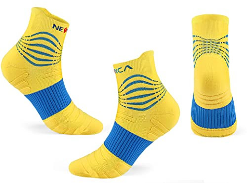 NEENCA Kurze Kompressionssocken, Atmungsaktiv Kurze Sportsocken für Damen und Herren zur Schmerzlinderung, Sportschutz, Laufen, Sport– 1 Paar
