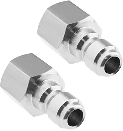 2 Stück Hochdruckreiniger Adapter 1/4 Zoll NPT Innengewinde Schnellkupplung 304 Edelstahl Kupplung für Hochdruckreiniger Auslass Sprühlanze 5000 PSI