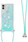 Handykette Handyhülle für iPhone 11 Hülle,Glitzer Quicksand kreatives Fließende Flüssigkeit schwimmt Silikon Case mit Umhängeband Handykordel Band Kette für iPhone 11,GS Blue Star