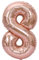 D2D | Party Balloon Zahl 8 XXL in Rosé - Größe 100 cm - Folienballon - Zahlenballon - Geburtstagsdeko - Helium Ballon