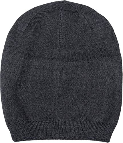 styleBREAKER Unisex Feinstrick Beanie Mütze Einfarbig mit Rippbündchen, Doppellagige Winter Strickmütze warm 04024195, Farbe:Dunkelgrau