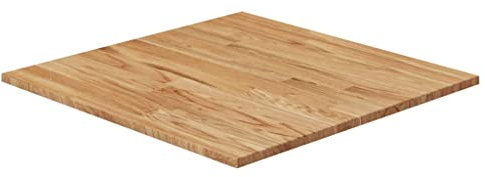 WIFESE Tischplatte Quadratisch Hellbraun Couchtisch Tabletop Massivholzplatte Esstisch Holzplatte Massiv Tischplatte Massivholz Tischplatte Eiche Tischplatte Holz 80x80x1,5cm Behandelte Eiche