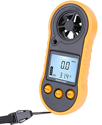Windmesser Hand Digital LCD Wind Speed Meter Guages Air Flow Geschwindigkeit mit Hintergrundbeleuchtung für Zuhause, Büro, Segelboot, Navigation, Abluftventilator