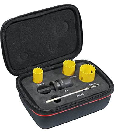 Starrett Kit di seghe a tazza a taglio rapido, 8 pezzi bi-metallo Kwik Change Arbors Set con trapano pilota HSS - Kit elettricista compatibile con Bosch Dewalt Hitachi Festool Milwaukee