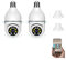 BARASH 2 Pcs Optigard Camera Light Bulb, 3MP Optigard Light Bulb Security Camera, Wireless Bulb Security Camera Motion Auto Tracking/Siren Alarm/Two-Way Audio
