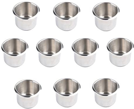 Lot de 10 porte-gobelets en acier inoxydable anti-déversement pour table de poker de casino, bureau de travail et bateaux, camping-car, voitures et camions