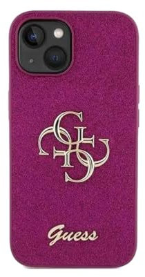 Guess - PU CASE Compatible with Iphone 15 Pro Fixed Glitter with Big 4G Metal Logo - Purple