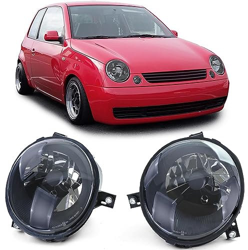 Tenzo-R Klarglas Scheinwerfer H4 Schwarz Smoke Paar für VW Lupo 98-05