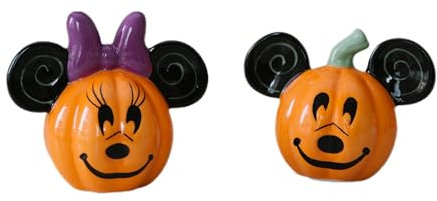 Disney Salero y pimentero de Mickey Mouse y Mickey Mouse Jack O'lantern | Bonitos regalos de inauguración de la casa de cerámica para hombres, mujeres y niños | Licencia oficial de Disney | 1 juego