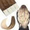 SURNEL Blonde Tape in Hair Extensions Human Hair 18 Inch 8/60 Brown to Blonde 50G 20Pcs Invisible Glue in Extensions (T18inch, 8T60)