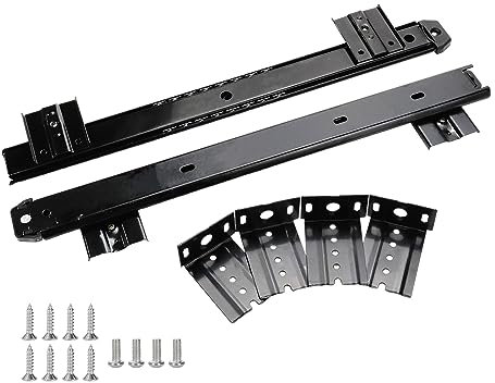 Coshar Rodamiento de bolas resistente de 14 pulgadas para teclado, rieles de bandeja deslizante de extensión de 3/4, soporte de altura ajustable, gabinete, muebles, cajón de computadora, accesorios de