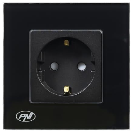 PNI WP101B Einzelunterputzdose mit Glasrahmen, schwarze Farbe