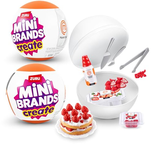 Mini Brands Master Chef Serie 1 (2er-Pack) – Sammeln und erstellen Sie 11 MasterChef Gerichte, DIY Resin Play, Nicht essbares Sammlerstück