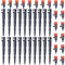 iBamso Lot de 20 goutteurs réglables avec support fixe pour tuyau d'arrosage de 4/7 mm (1/4) - Micro Drip réglable