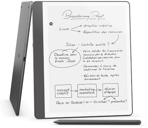 Amazon Kindle Scribe (64 GB) | Schermo ridisegnato con bordi uniformi. Ora puoi scrivere nei libri e nei documenti | Penna premium inclusa | Grigio tungsteno