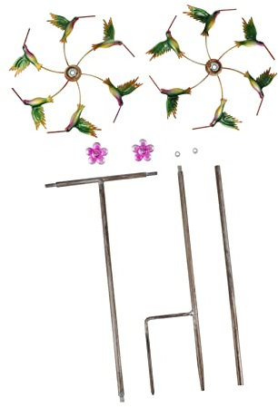Sosoport Metal Wind Pinwheel Hummingbird Design Wetterfeste Gartendekoration Aus Metall Für Outdoor Rasen Skurriles Windspiel Mit Abstraktem Sonnenblumenmotiv Garten Terrassenzubehör