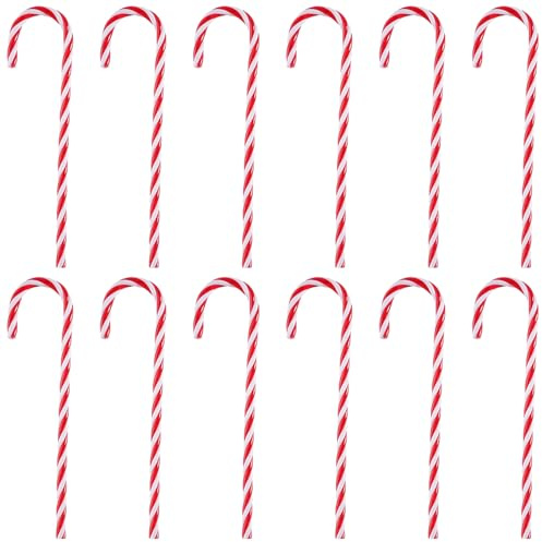 GESDYO 12 Stück 15cm lang Rote und weiße Zuckerstange Christbaumschmuck,Christmas Zuckerstange ca,Geeignet für Weihnachtsfeste, Weihnachtsparty-Dekorationen