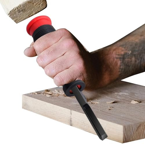 Winkelmeißel für die Holzbearbeitung - Stechbeitel mit rutschfestem Griff, Handwerkzeuge für die Holzbearbeitung zum Schneiden von Spalten, Perkussiv Winkel Meißel Allround bis m