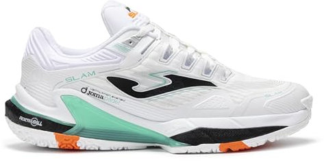 Joma Pádel Zapatilla Slam Blanco, 37-47 - Suela Reactive Ball Que Absorve Impactos y Evita Torsiones en Articulaciones