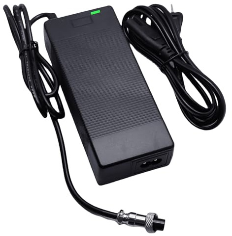 Abatinvo Chargeur rapide pour scooter électrique 42 V 4 broches pour batterie Voyager 36 V, 42 V 2 A 1 A 4 broches 36 V 37 V Chargeur de batterie au lithium
