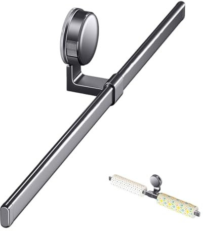 Suction Cup Towel Bar, No Drilling Suction Cup Single Towel Bar, Vacuum Hand Towel Holder, Towel Rack Holder, Strong Suction Power Space Aluminum + ABS Towel Rail For Bathroom & Kitchen